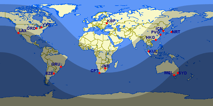 777-200 ER range from KBP
