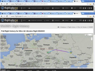 Посадка UR-WUB в Катовицах, вместо Дортмунда