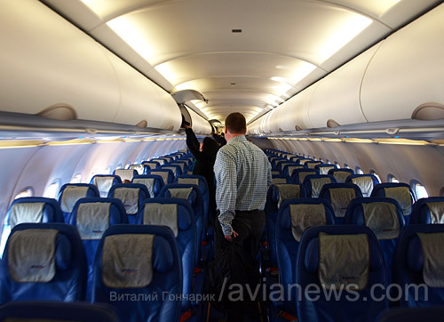 Салон самолета Airbus A320 Аэрофлота