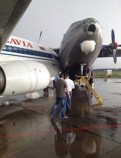 В аэропорту Минск из-за бури столкнулись Boeing 737 Белавиа и Ан-12 Ruby Star