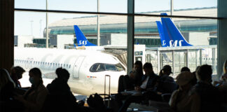 SAS planes at the airport