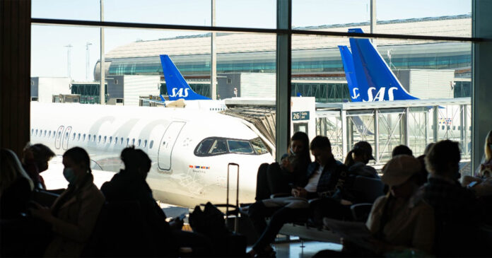 SAS planes at the airport