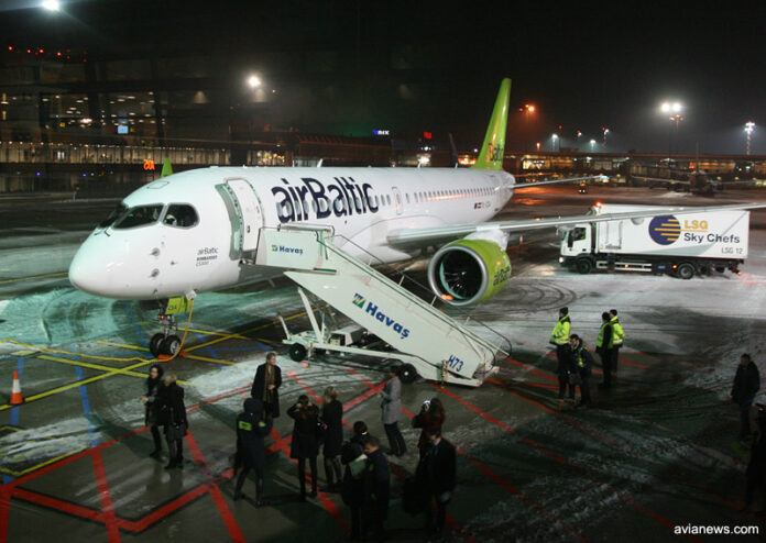 An airBaltic Airbus A220-300
