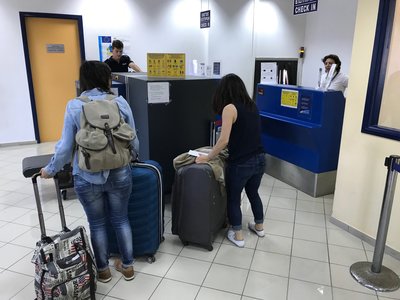 baggage security check &amp; check-in counter