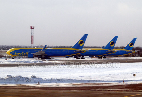 Boeing 767 Аэросвита в аэропорту Борисполь