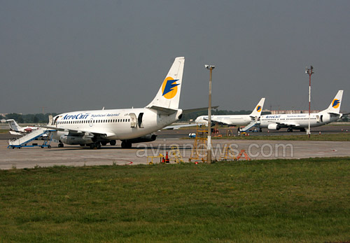 Aerosvit fleet at Borispol Airport