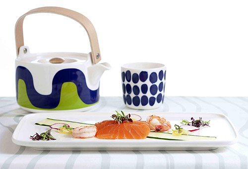 Посуда Marimekko на борту самолета Finnair