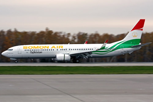 ^^ Посадка Boeing-737-900 Somon Air в аэропорту Домодедово, ото предоставлено аэропортом