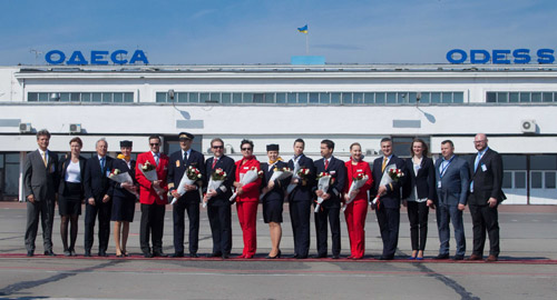 Экипажи Lufthansa и Austrian Airlines в Одессе