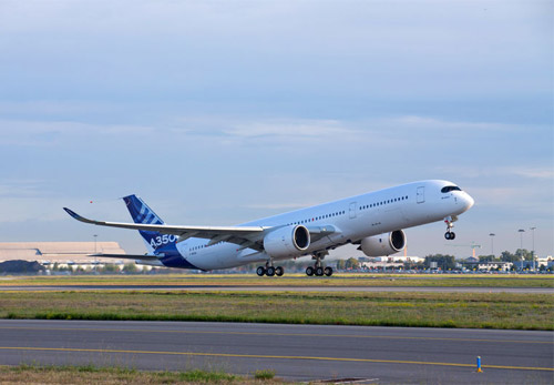 Второй самолет Airbus A350 из тестовой партии (серийный номер MSN3) совершил первый полет