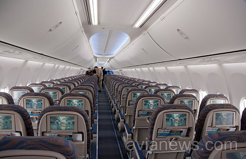 Салон экономического класса авиакомпании flydubai