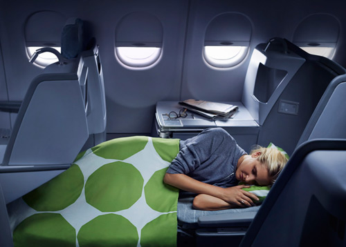 Кресло-кровать в бизнес-классе Finnair