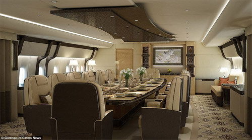 Столовая на борту Boeing 747-8 VIP
