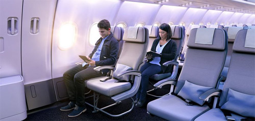 Сидения в салоне A330neo, интерьер Airspace by Airbus