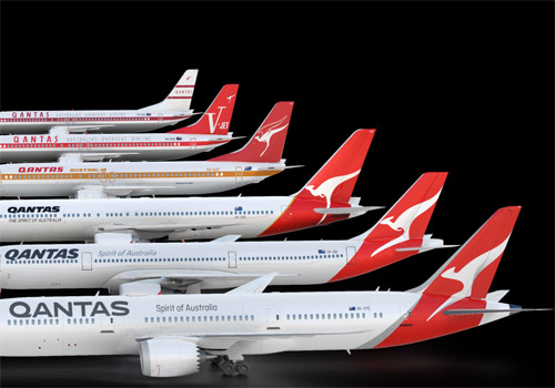 Как изменялась ливрея Qantas