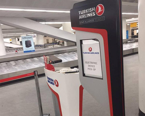 Пункт выдачи электронных устроств в США и Великобритании для рейсов Turkish Airlines