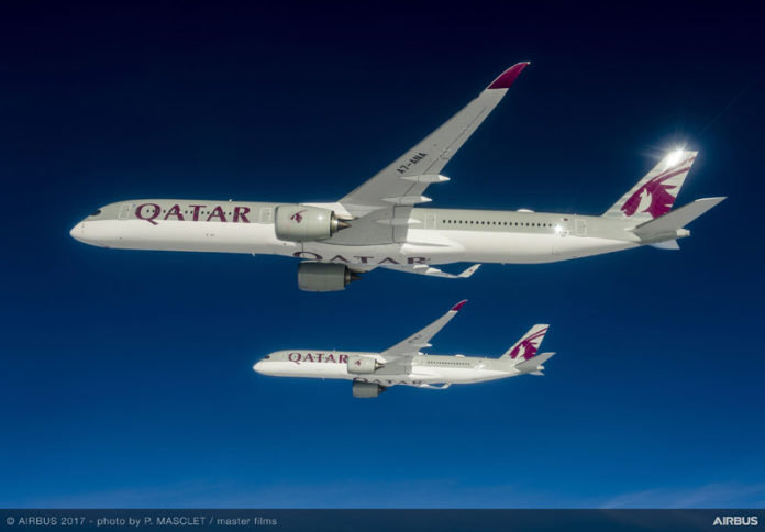 Airbus A350-1000 в ливрее Qatar Airways