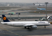 Airbus A321 Lufthansa в аэропорту Франкфурта
