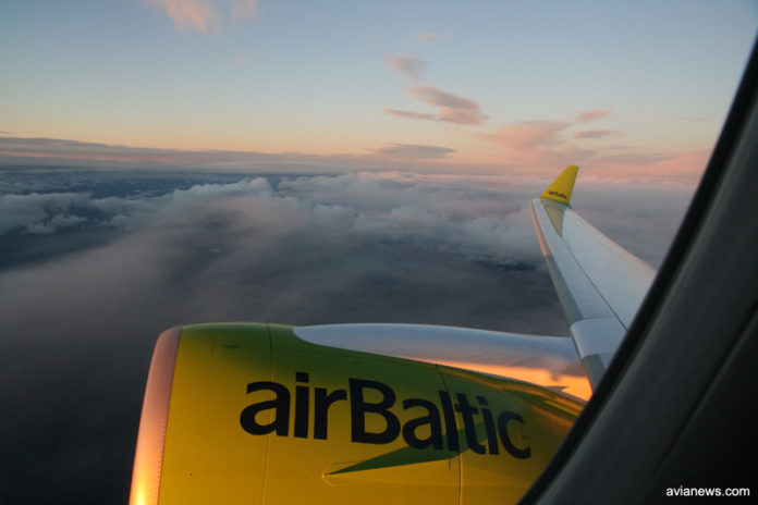 Вид из окна самолета airBaltic
