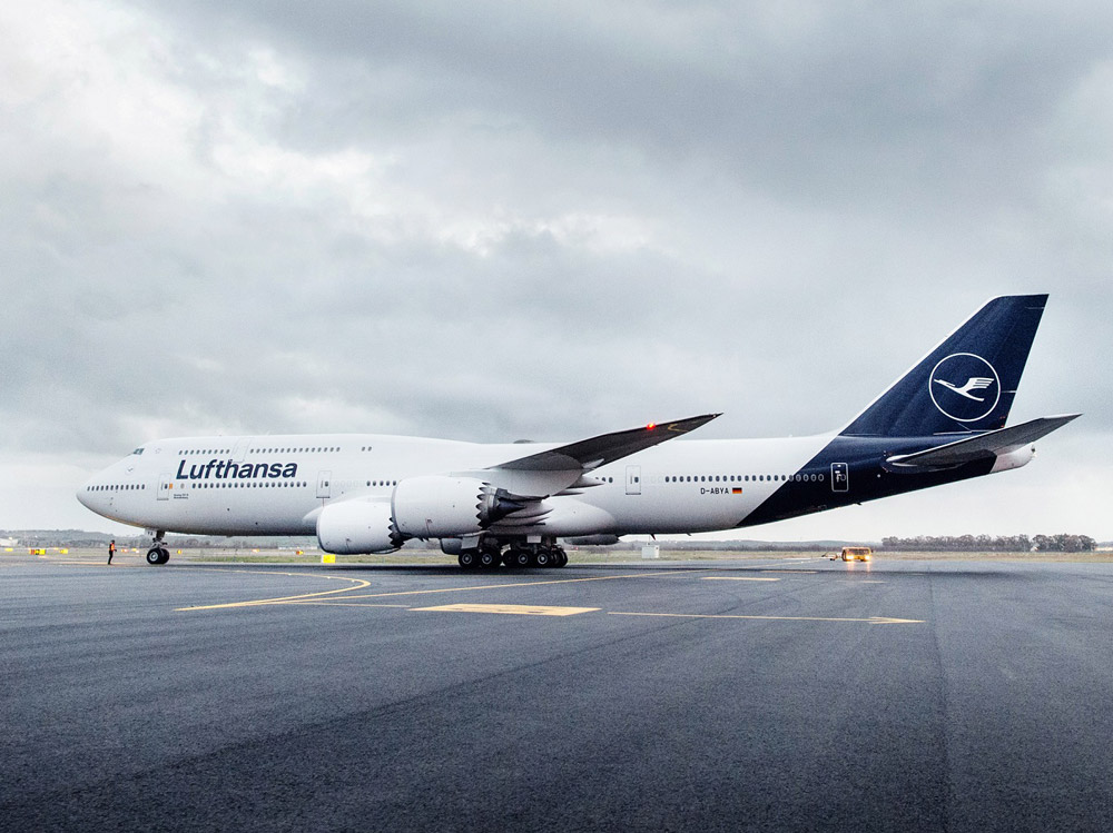 Boeing 747-400 Lufthansa в новой ливрее авиакомпании в феврале 2018 года
