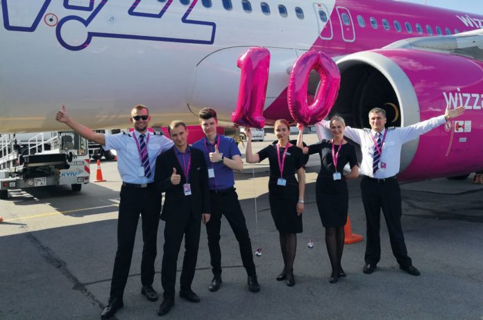 В июле 2018 года Wizz Air отметит 10 лет с момента начала полетов из Украины