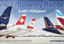 В среднем авиакомпании Lufthansa Group тратили 3,68 литра керосина для перевозки пассажира на 100 км. Данные Lufthansa