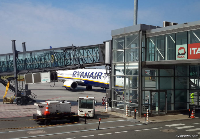 Самолет Ryanair в аэропорту Вроцлава