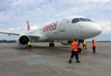 Bombardier CS300 Swiss в аэропорту Борисполь