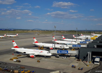 Austrian Airlines радикально упростит флот Вид на перрон с крыши терминала в аэропорту Вена