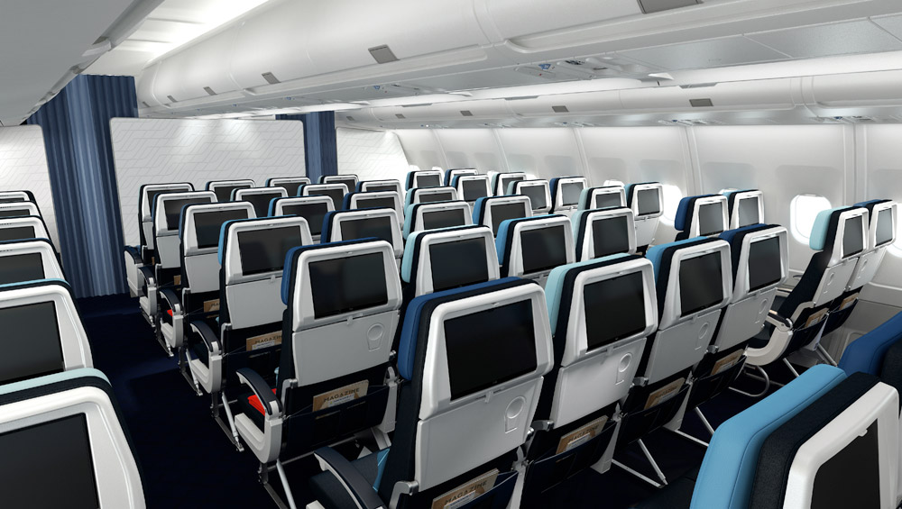 Визуализация салона нового эконом-класса в самолетах Airbus A330 Air France