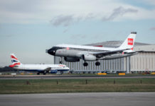 Airbus A319 в ретро-ливрее BEA и Airbus A320 в современной ливрее British Airways