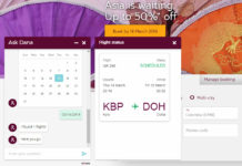 Чат-бот на сайте Qatar Airways