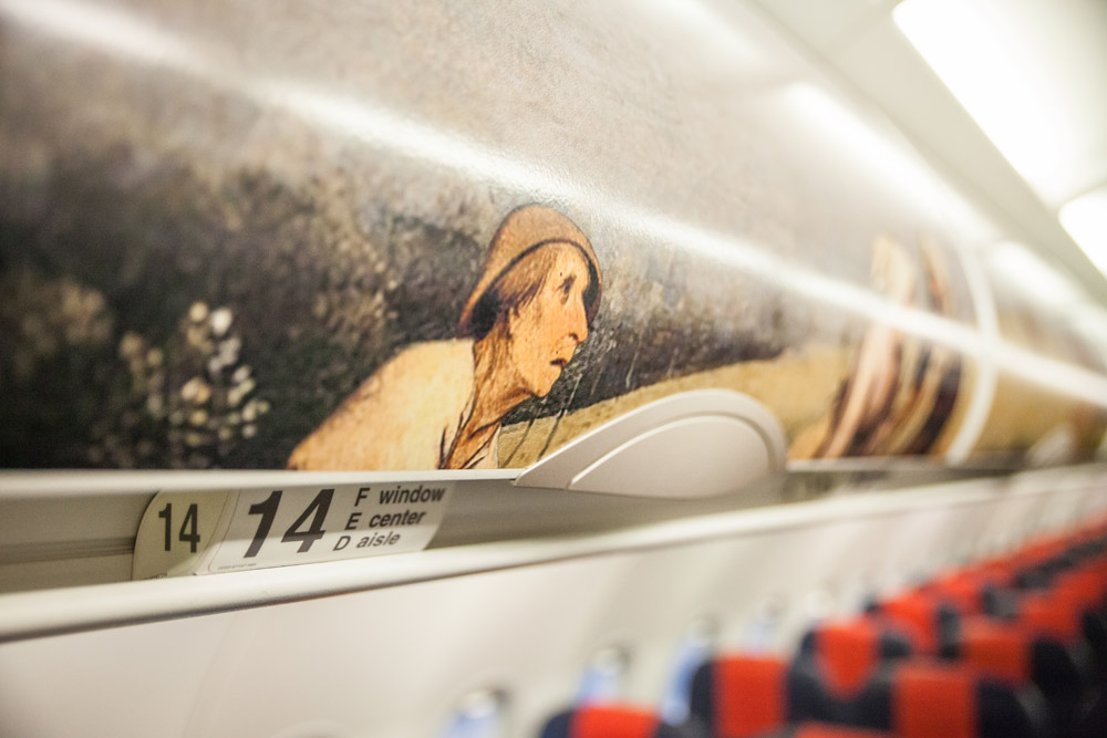 Салон A320 Brussels Airlines в ливрее Bruegel