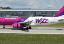 Самолет Airbus A320 Wizz Air в аэропорту Львов