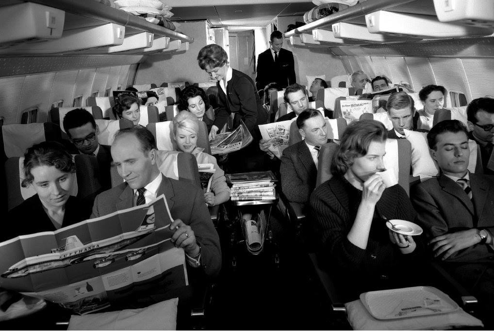 Экономический класс в Boeing 707 Lufthansa в 1960-е годы