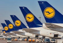 Хвосты самолетов Lufthansa