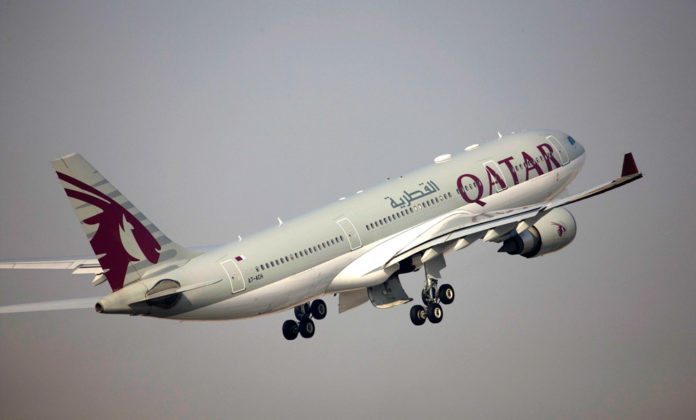 Взлет Airbus A330 Qatar Airways