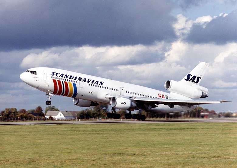 DC-10 SAS в ливрее 1983 года