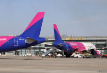 Самолеты Wizz Air в аэропорту Киева