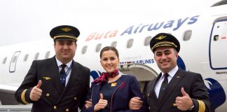 Экипаж первого рейса Buta Airways Баку-Львов