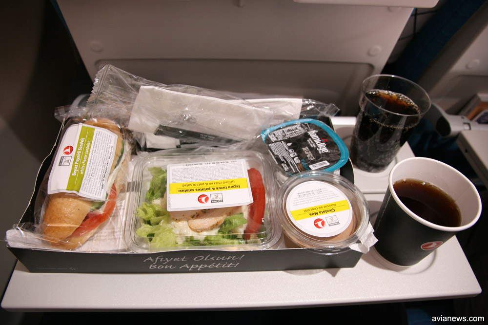 Ланч в эконом-классе Turkish Airlines на рейсах между городами Украины и Стамбулом