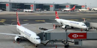 Самолеты Turkish Airlines в новом аэропорту Стамбула