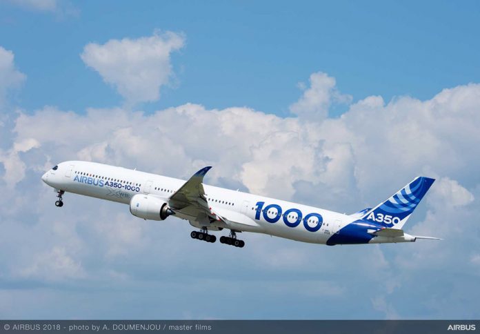 Взлет Airbus A350-1000