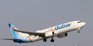 Взлет Boeing 737-800 flydubai