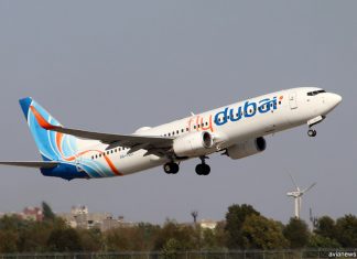 Взлет Boeing 737-800 flydubai