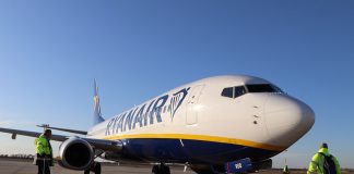 Boeing 737-800 Ryanair на стоянке в аэропорту