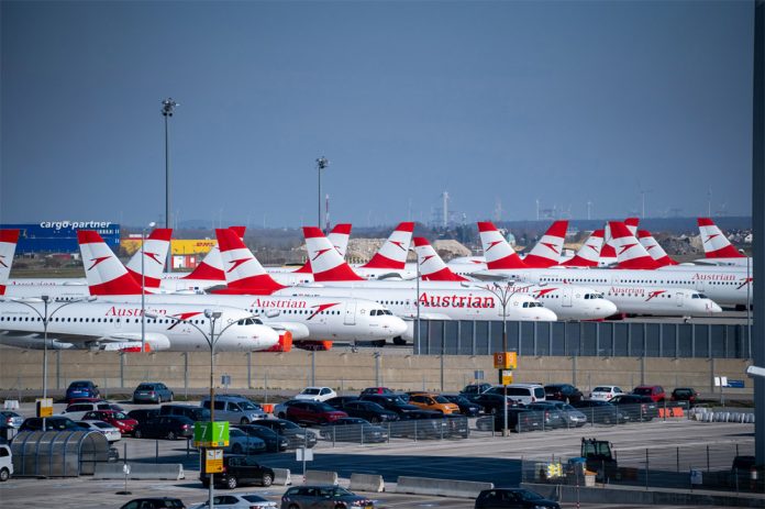 Флот Austrian Airlines в аэропорту Вены Швехат