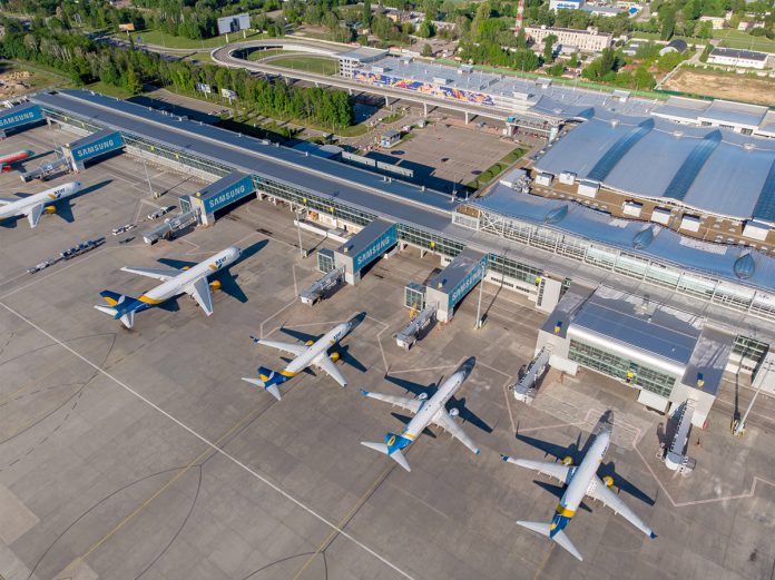 Вид с высоты на терминал D аэропорта Борисполь