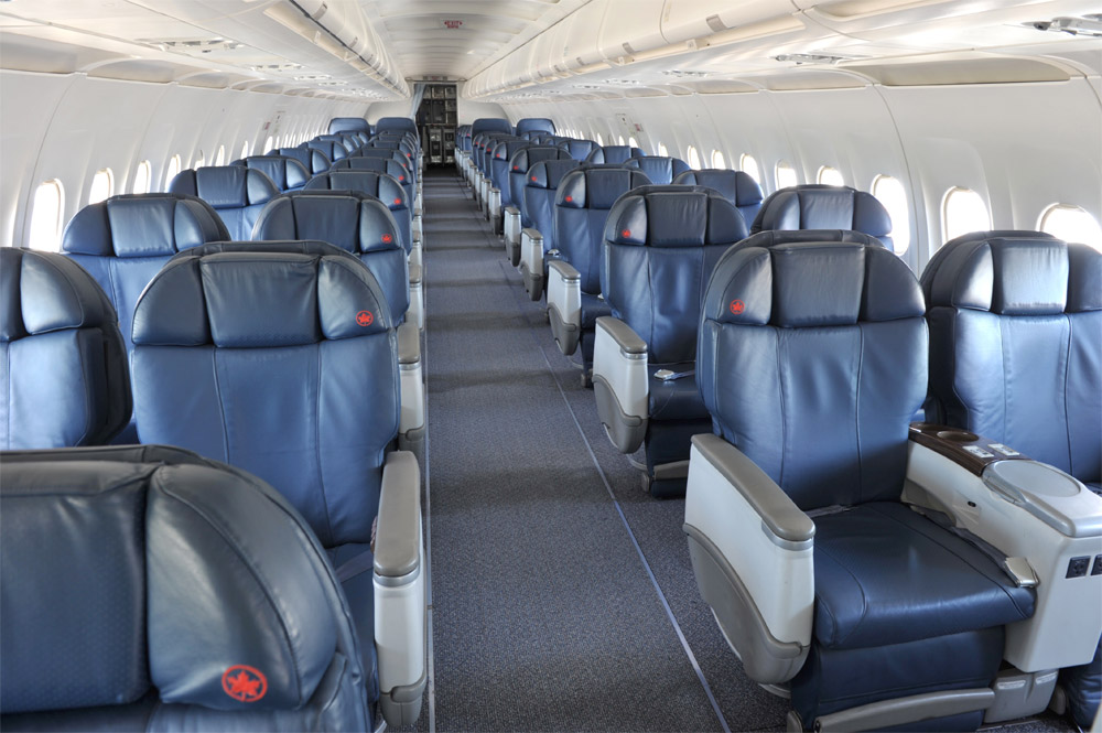 Салон Airbus A319 Air Canada Jetz с салоном только бизнес-класса на 58 мест