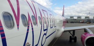 Airbus A321 Wizz Air в аэропорту Санкт-Петербурга Пулково